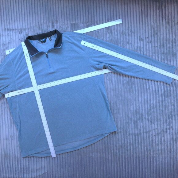 Mondetta XXL Slate Blue Pullover Mens Fleece Jacket 1/4 Zip Activewear Shacket - Picture 3 of 7